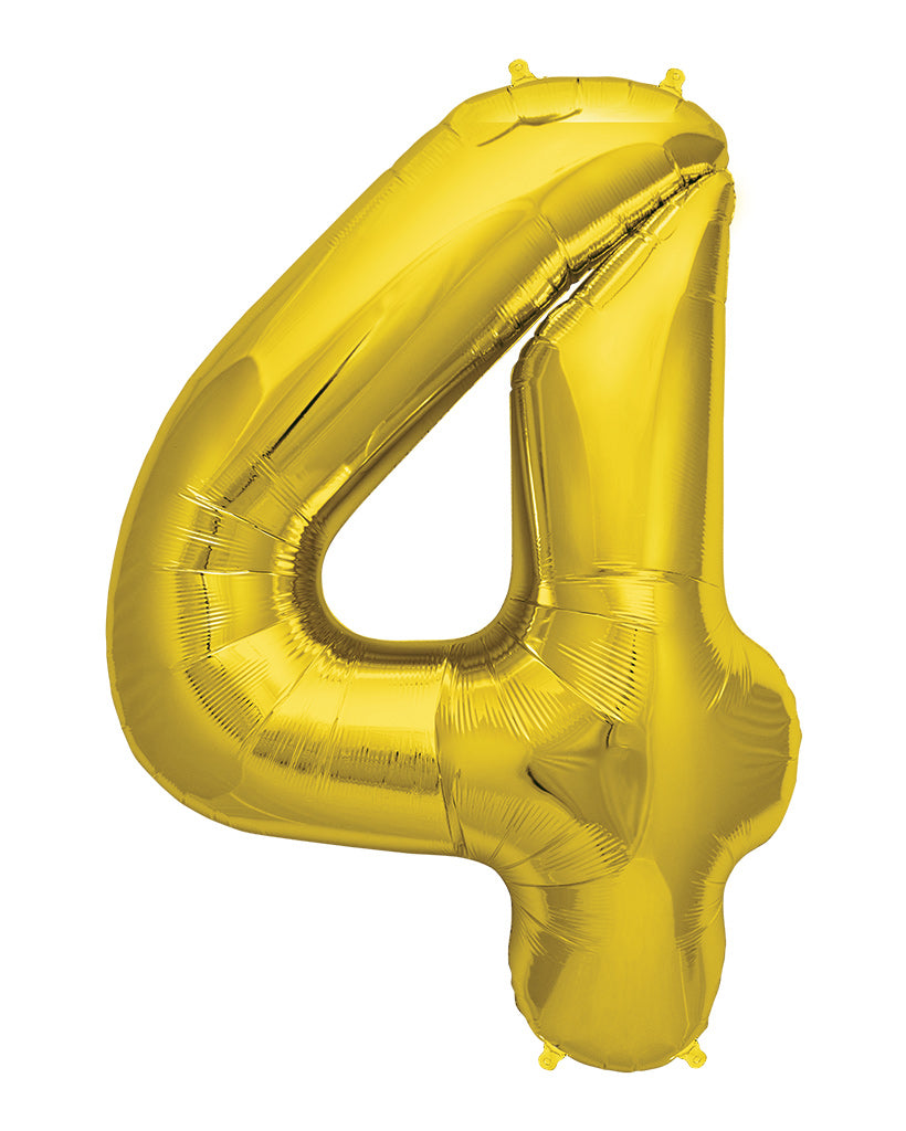 86cm Gold Number Balloons Filled with Helium