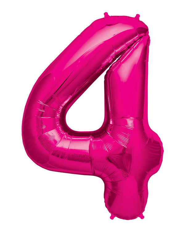 86cm Bright Pink Number Balloons with Helium
