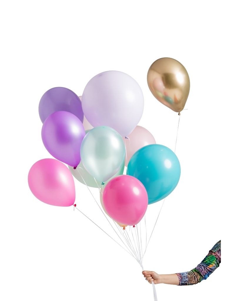 Mermaid Mixed Balloon Set Inflated with Helium