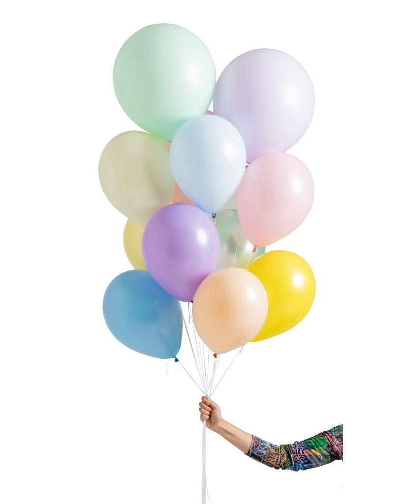 Pastel Rainbow Mixed Balloon Set Flat