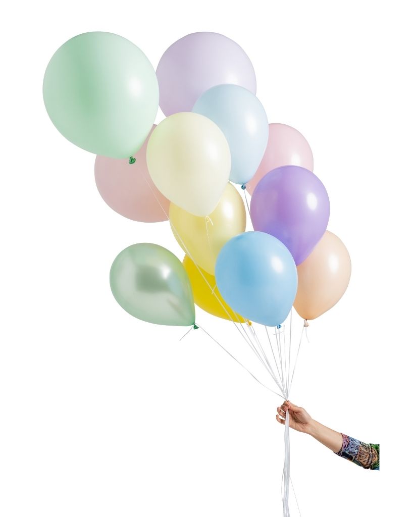 Pastel Rainbow Mixed Balloon Set Flat