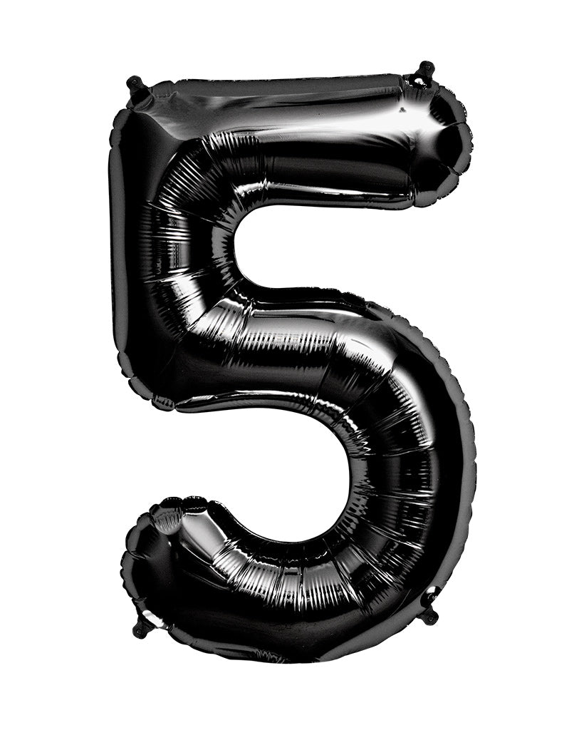 86cm Black Number Balloons Filled with Helium