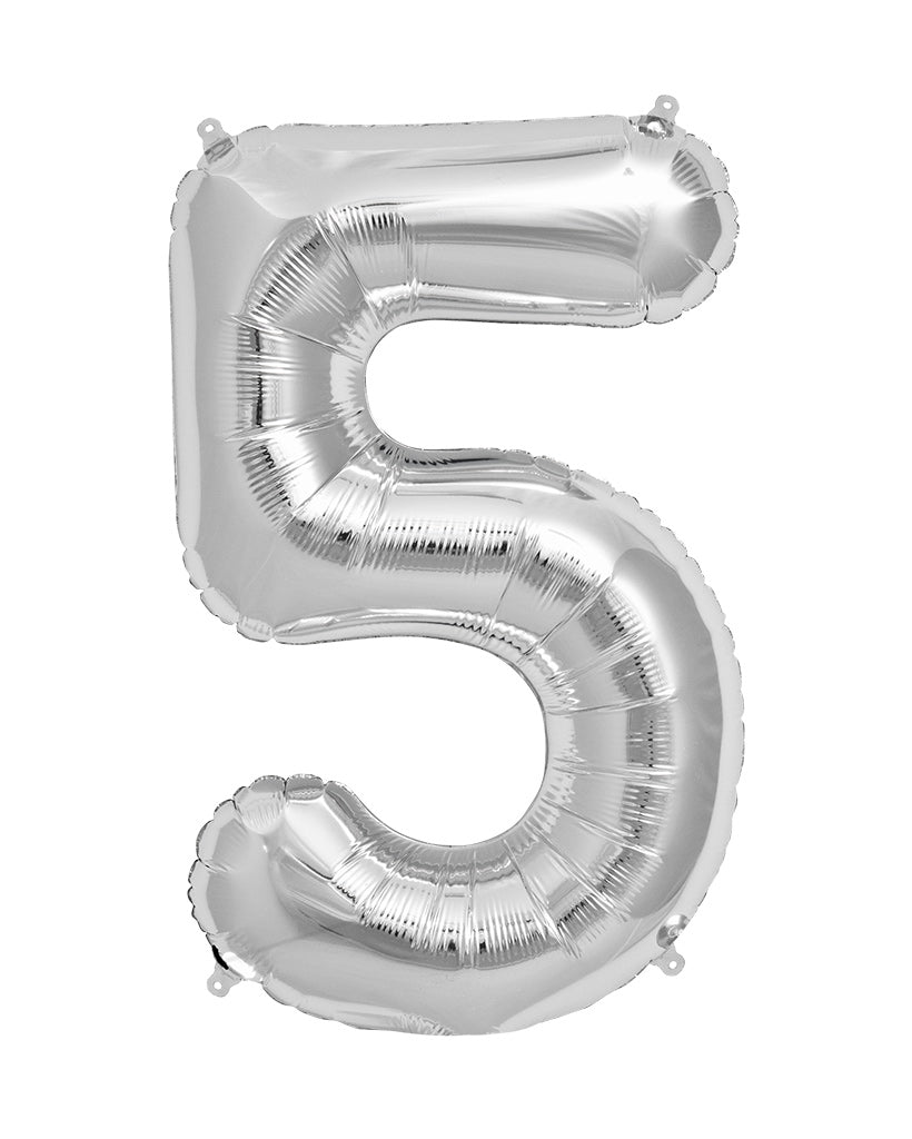 86cm Silver Number Balloons with Helium