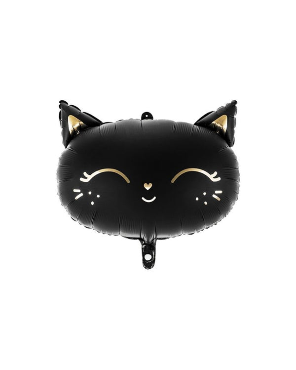 Black Cat Foil Balloon Filled with Helium