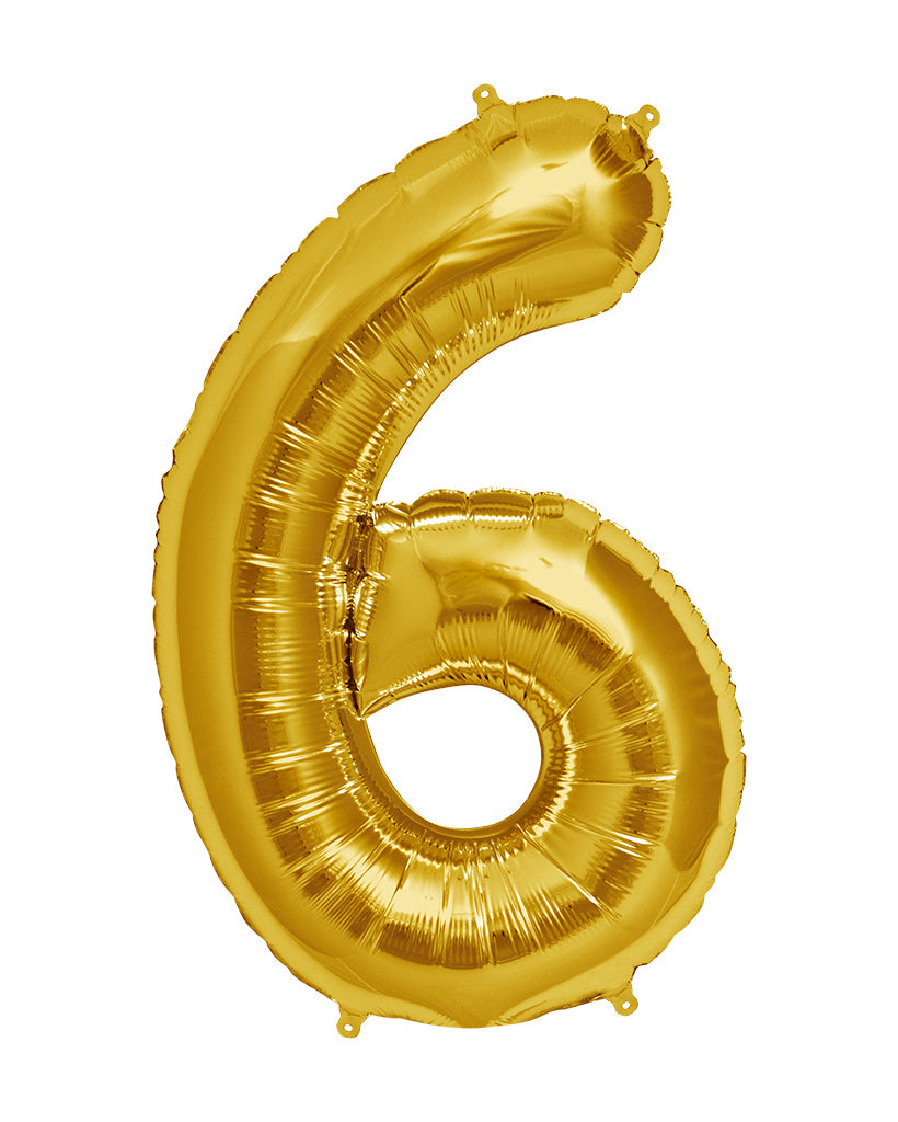 86cm Gold Number Balloons Filled with Helium