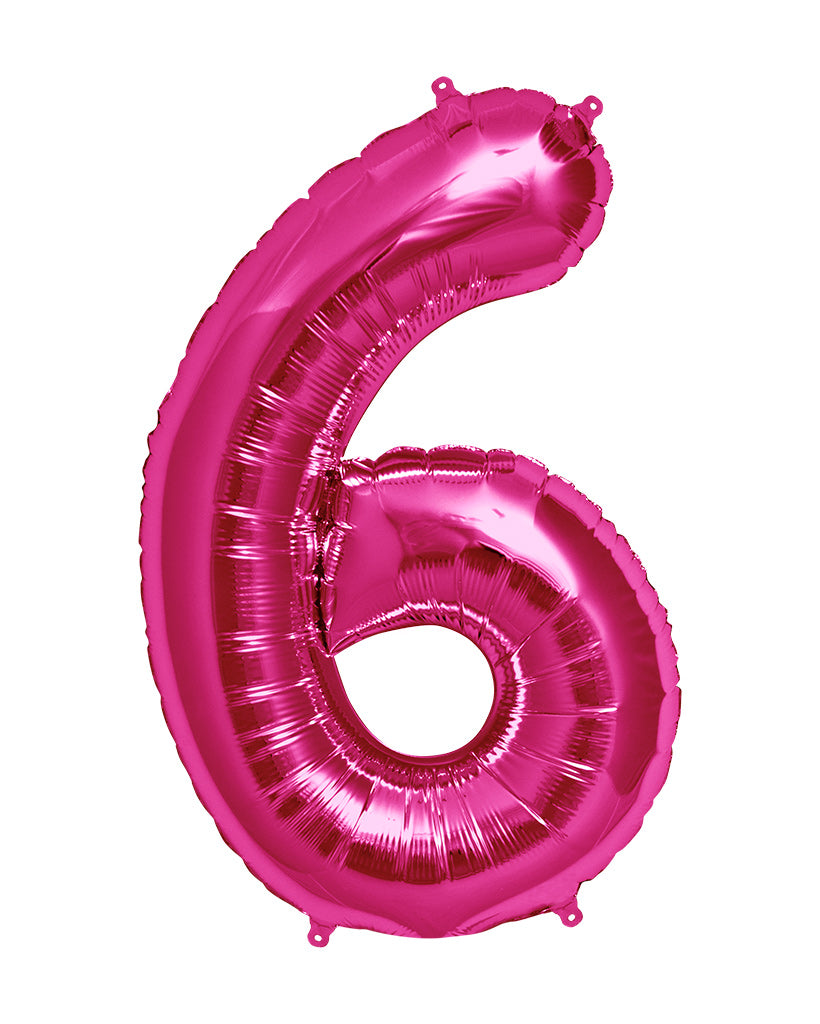 86cm Bright Pink Number Balloons