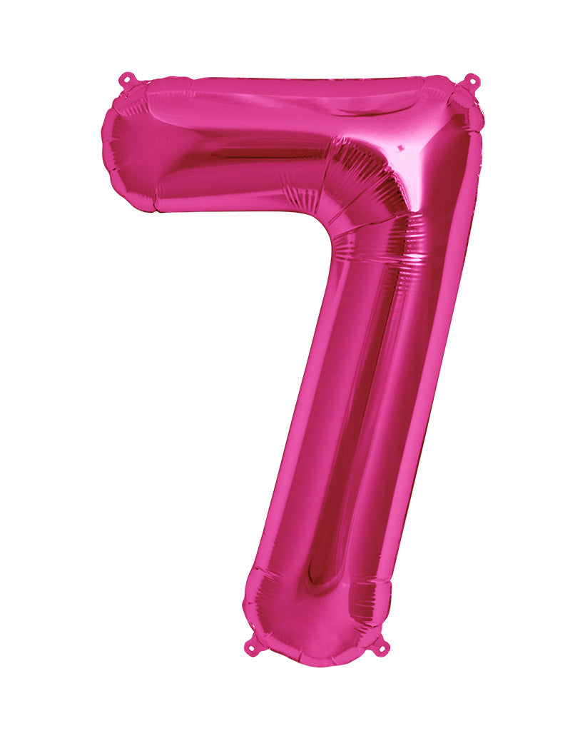 86cm Bright Pink Number Balloons with Helium