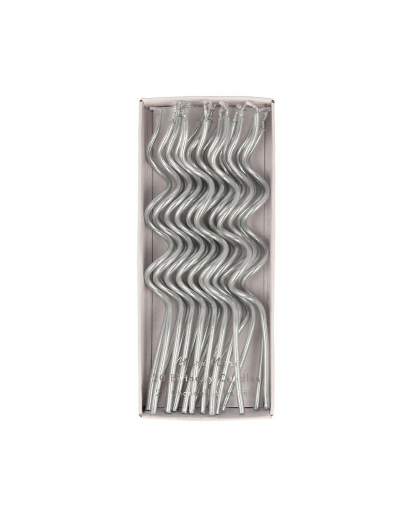 Silver Swirly Candles