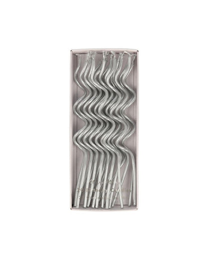 Silver Swirly Candles