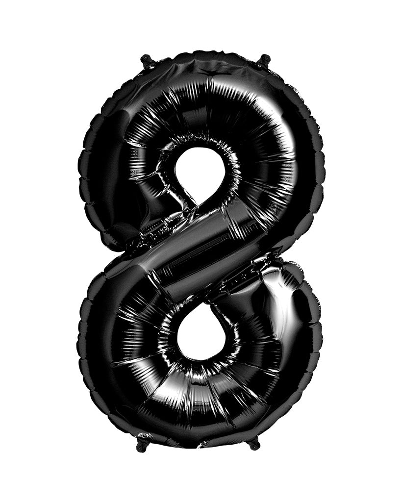 86cm Black Number Balloons Filled with Helium