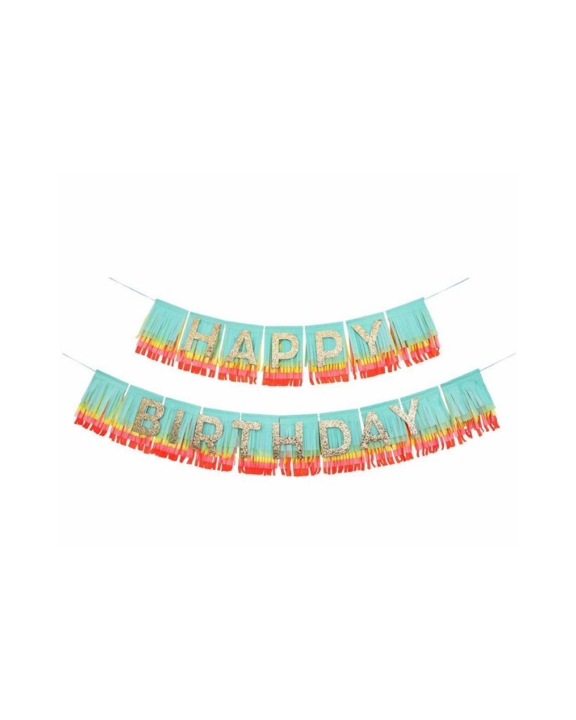 Rainbow Happy Birthday Fringe Garland