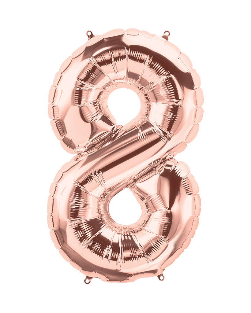 86cm Rose Gold Number Balloons with Helium