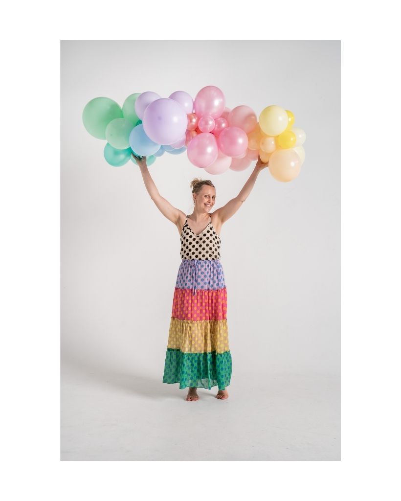 Medium Pastel Rainbow Balloon Garland Inflated