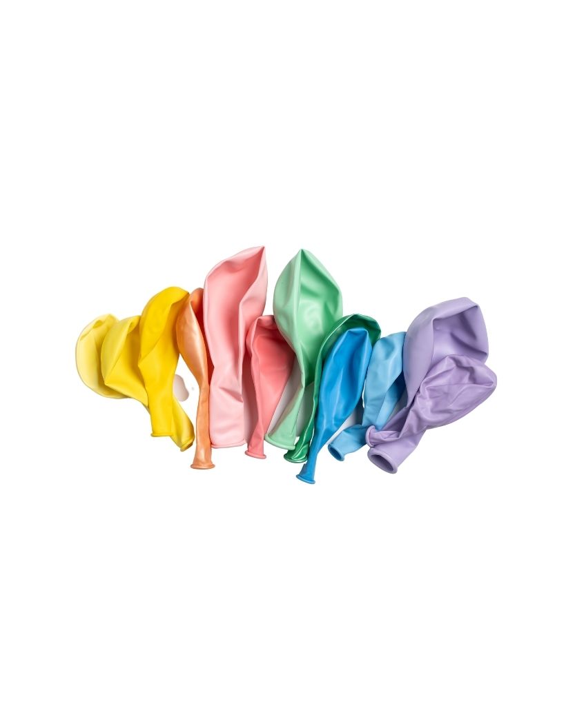 Pastel Rainbow Mixed Balloon Set Flat