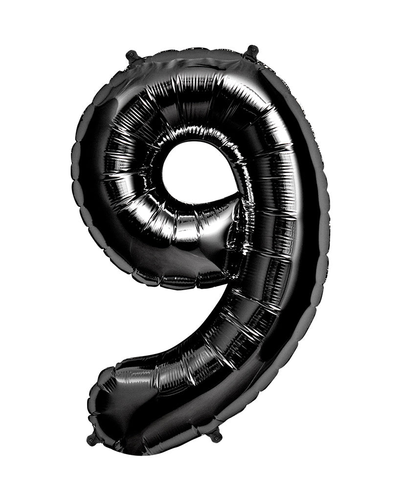 86cm Black Number Balloons Filled with Helium