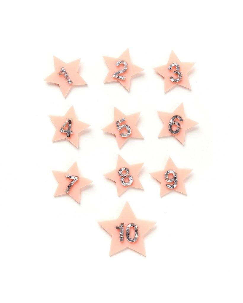 Blush Star Birthday Badge
