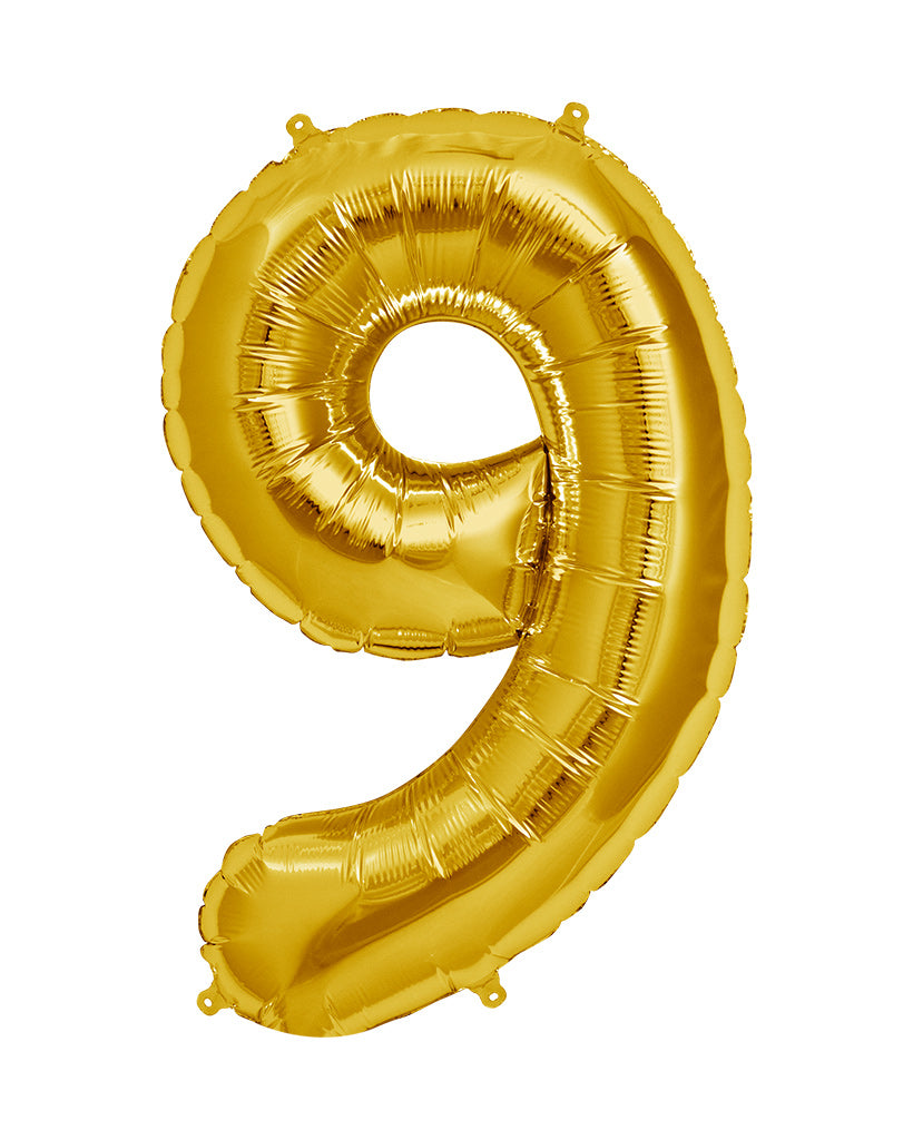 86cm Gold Number Balloons Filled with Helium