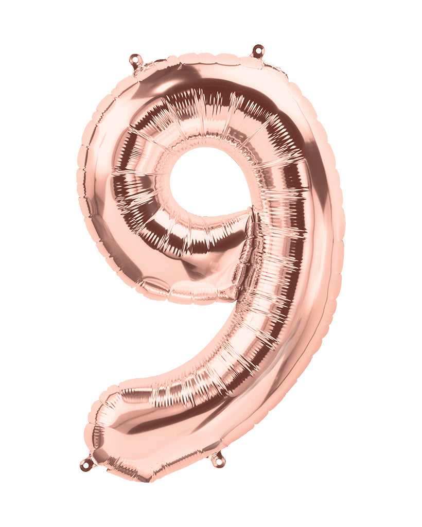 86cm Rose Gold Number Balloons