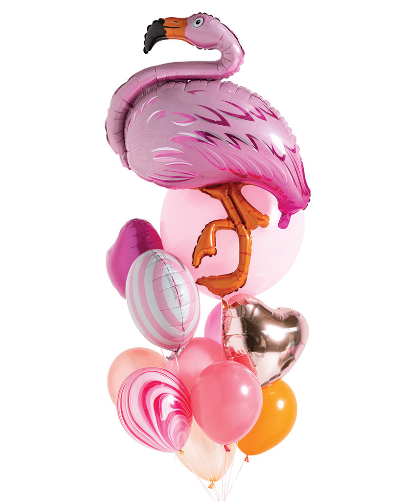 Flamingo Balloon Bouquet Filled with Helium