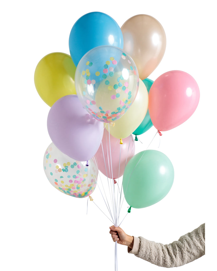 Pastel Rainbow Balloon Set Filled with Helium