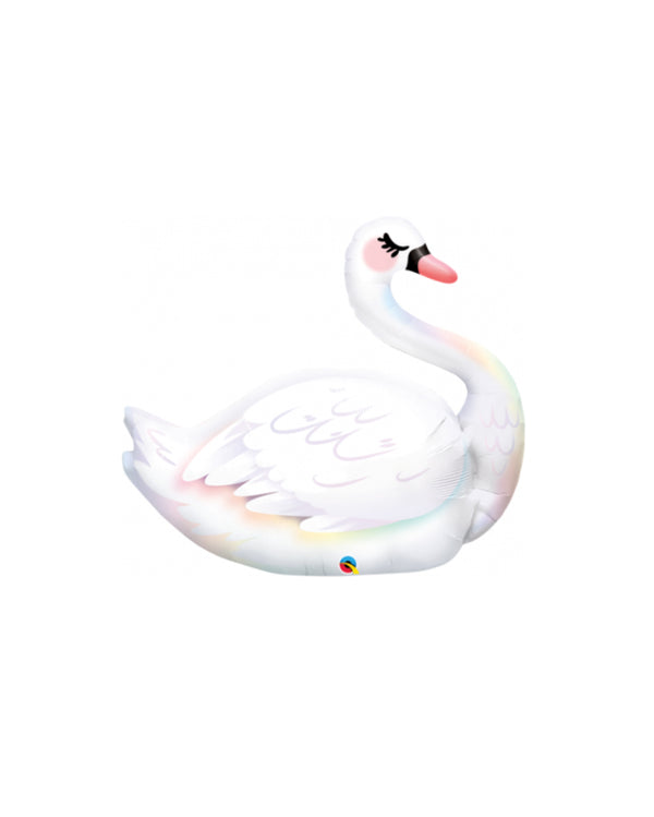 Swan Foil Balloon Filled with Helium
