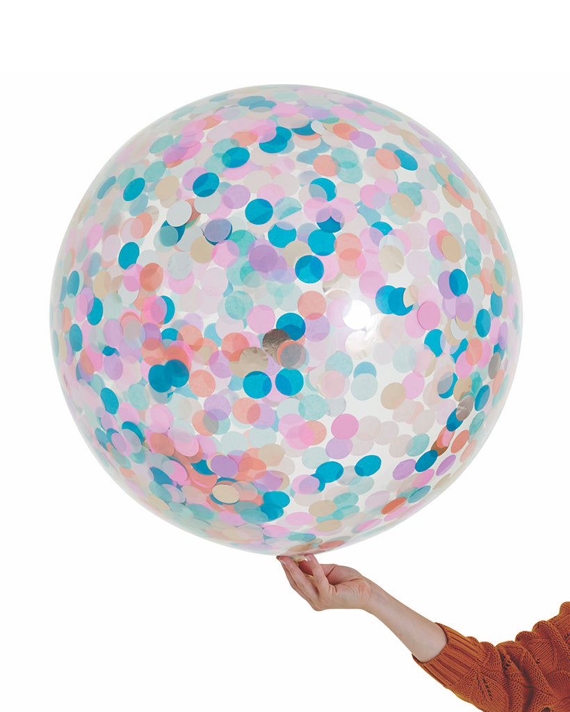 Mermaid Jumbo Confetti Balloon Filled with Helium