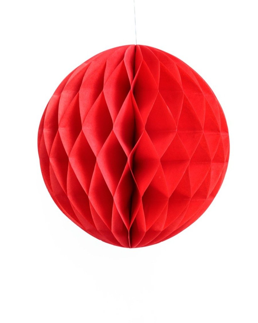 Large Apple Red Honeycomb Ball