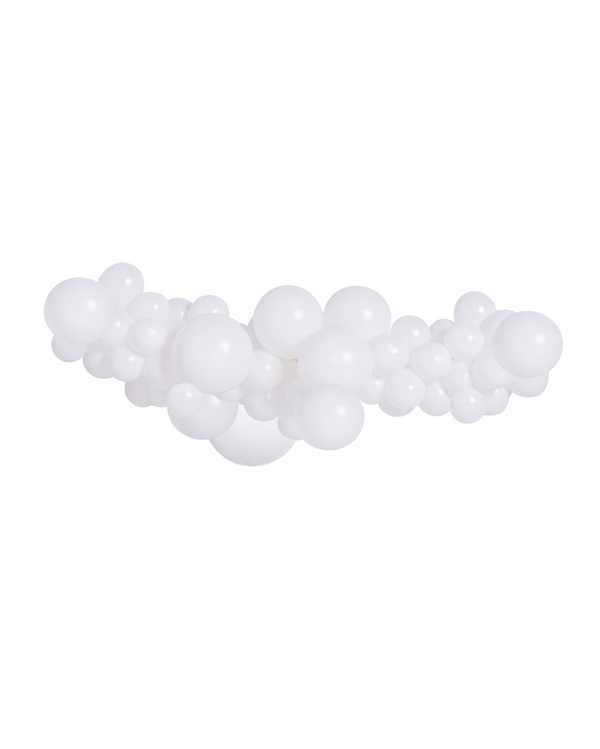 Medium White Balloon Garland Inflated