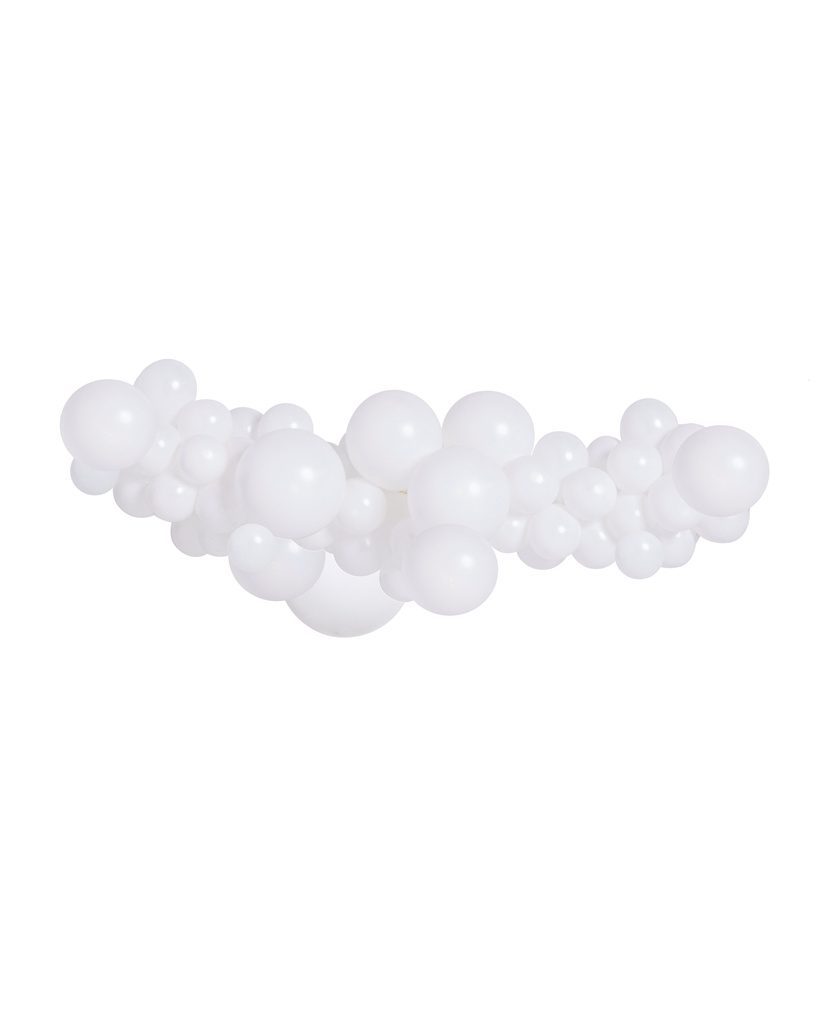 Medium White Balloon Garland Inflated
