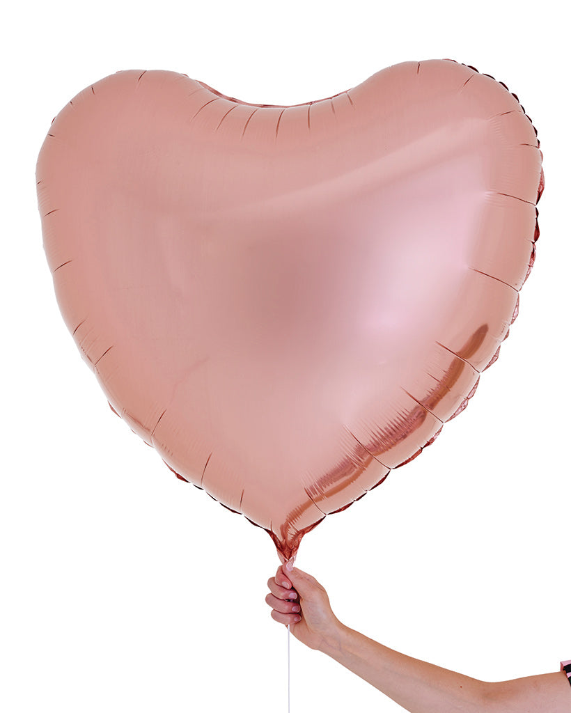 Rose Gold Jumbo Heart Balloon Filled with Helium