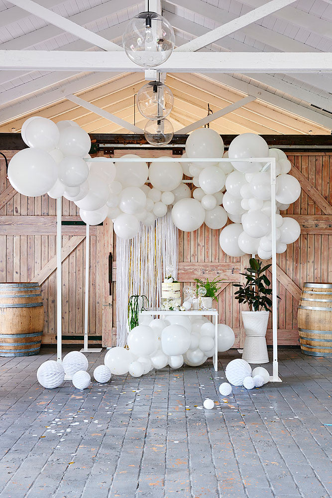 Large White Balloon Garland Inflated