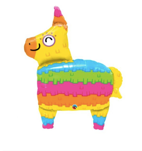 Rainbow Donkey Pinata Foil Balloon Filled with Helium