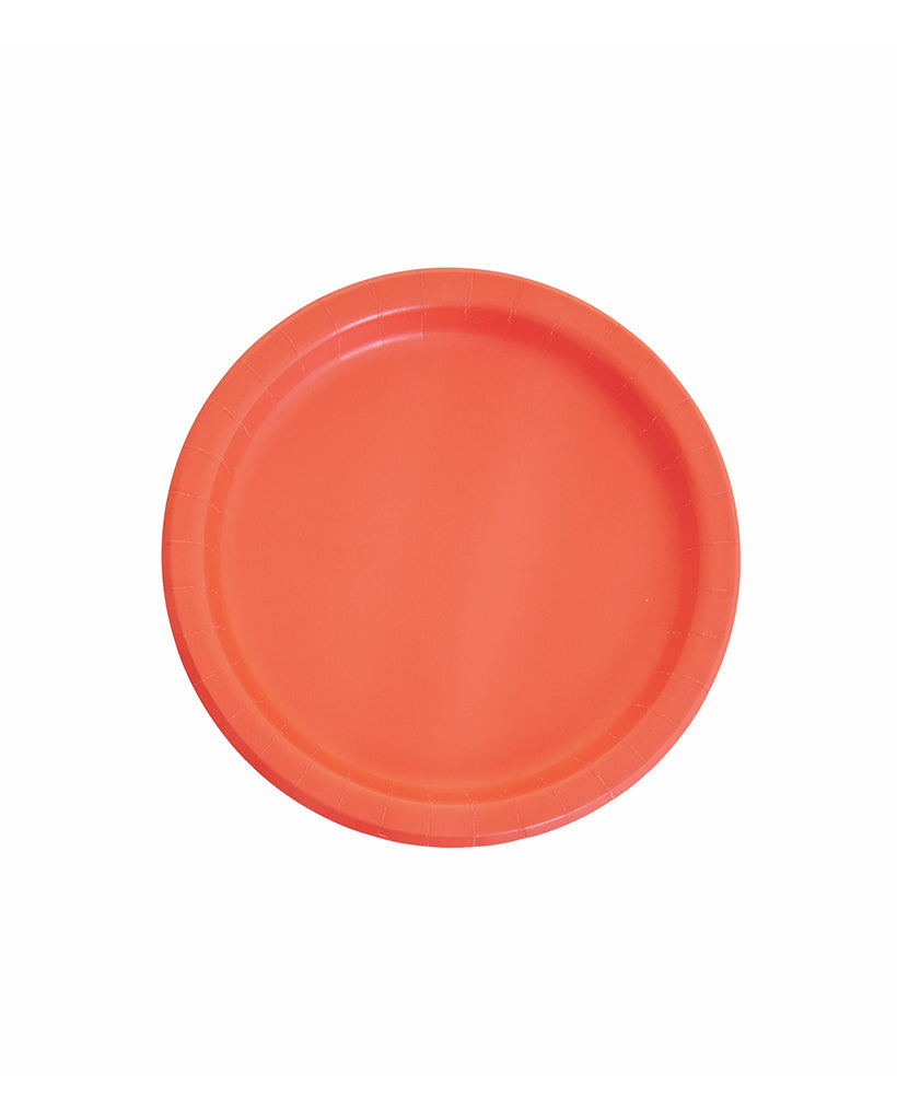 Small Coral Paper Plates