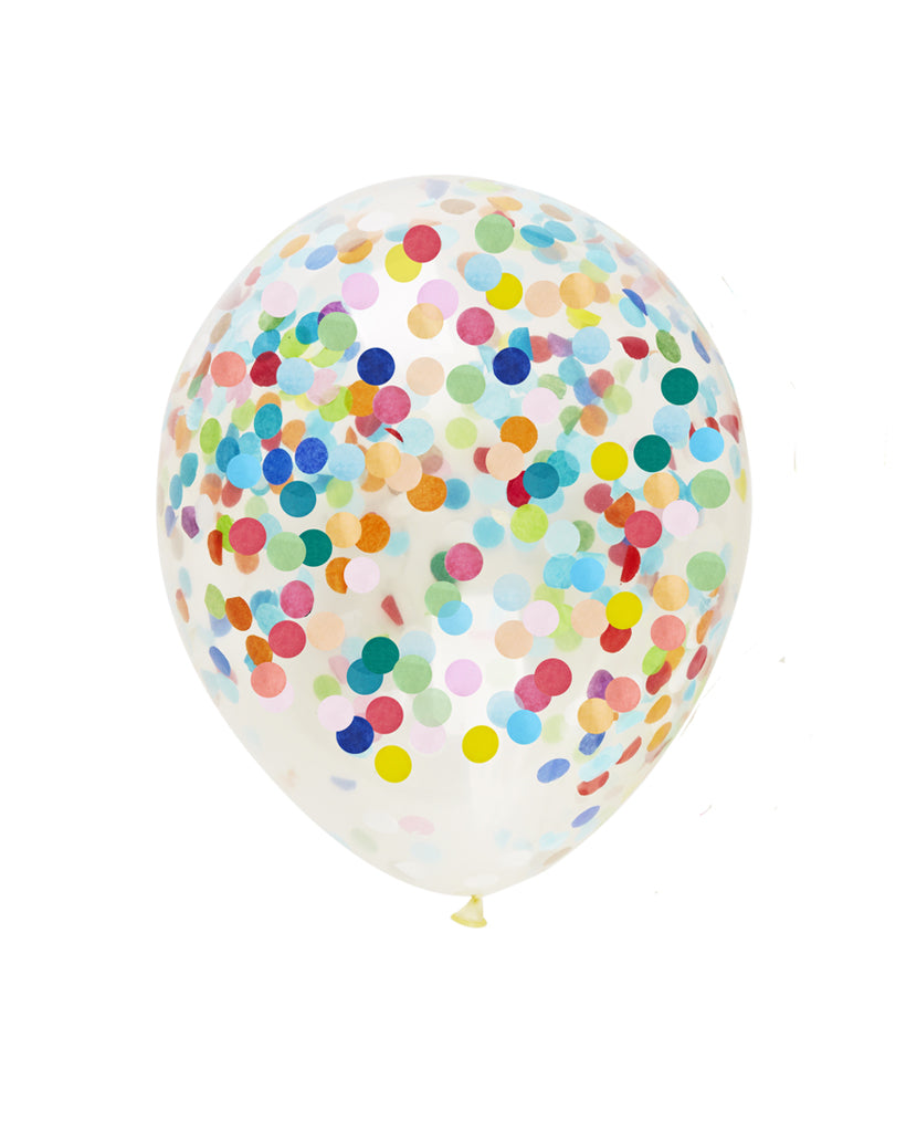 3 Flat Rainbow Standard Confetti Balloons