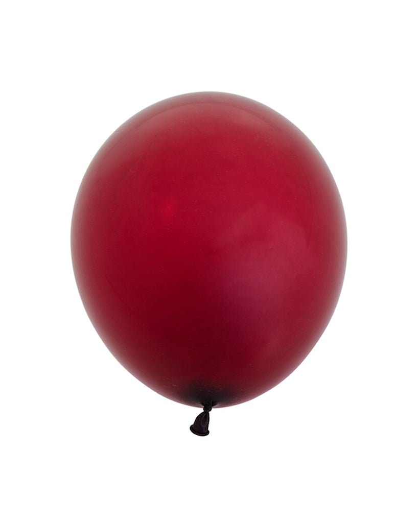 5 Flat Sparkling Burgundy Standard Balloons