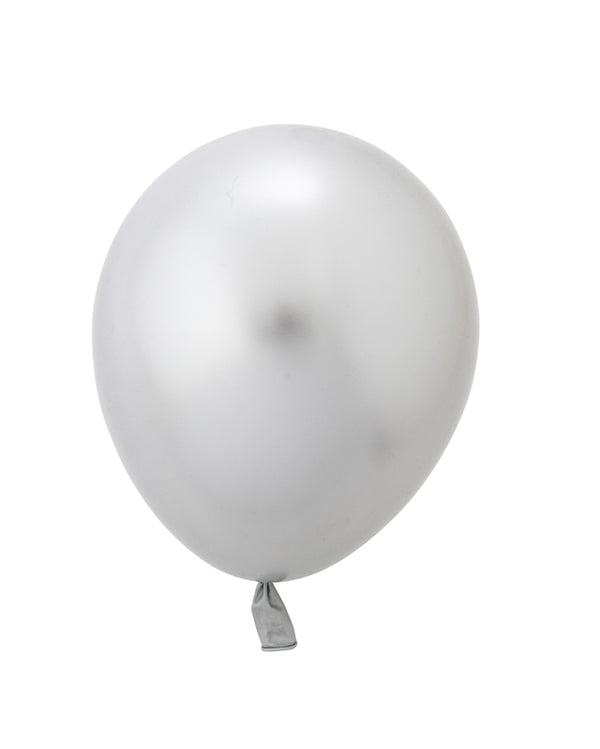 5 Flat Chrome Silver Standard Balloons