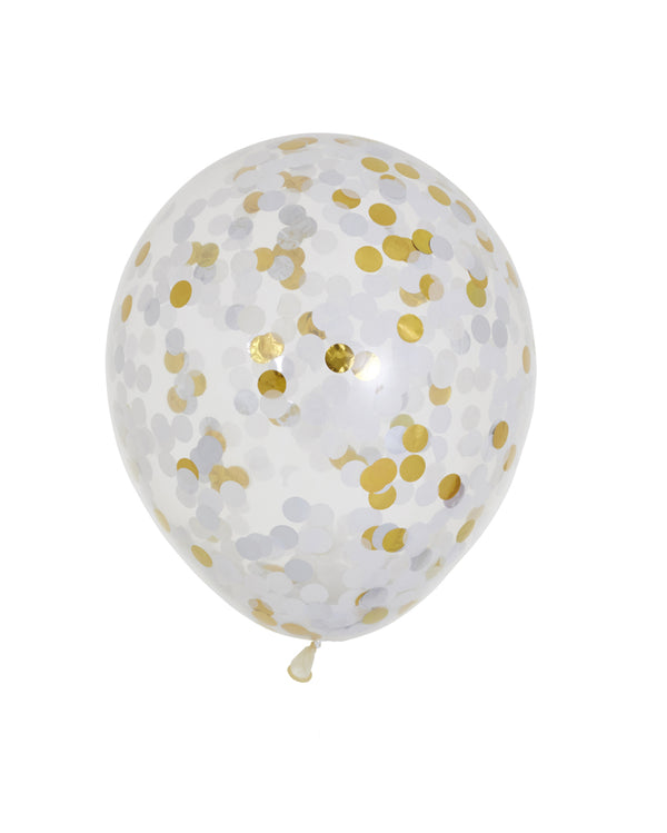 3 Flat Metallic Standard Confetti Balloons