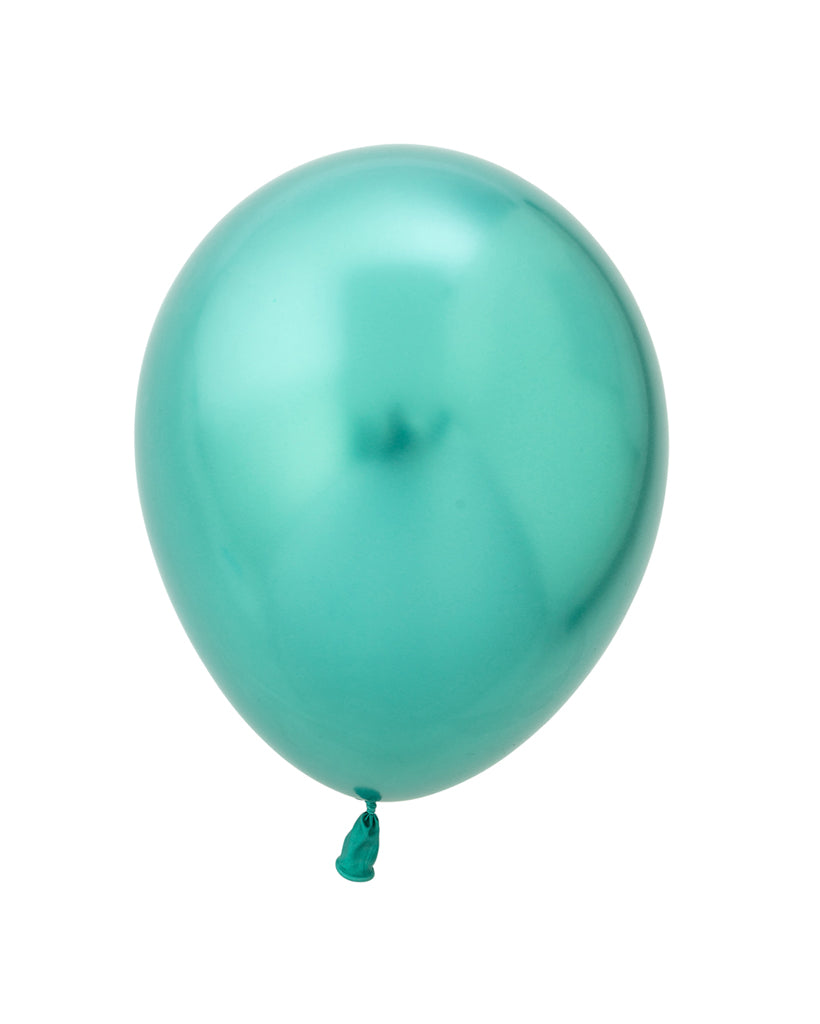 5 Flat Chrome Green Standard Balloons