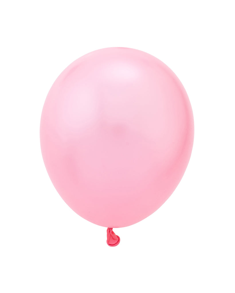 5 Flat Satin Pink Standard Balloons
