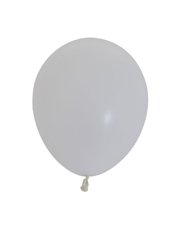 5 Flat White Standard Balloons