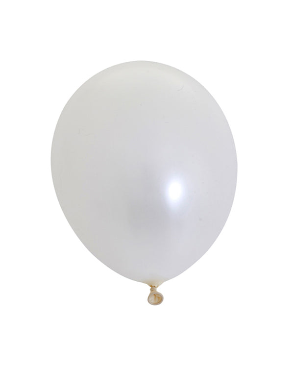 5 Flat Pearl White Standard Balloons
