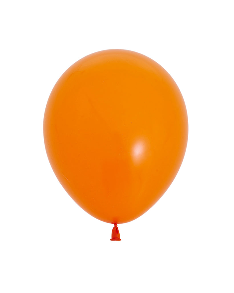 5 Flat Orange Standard Balloons