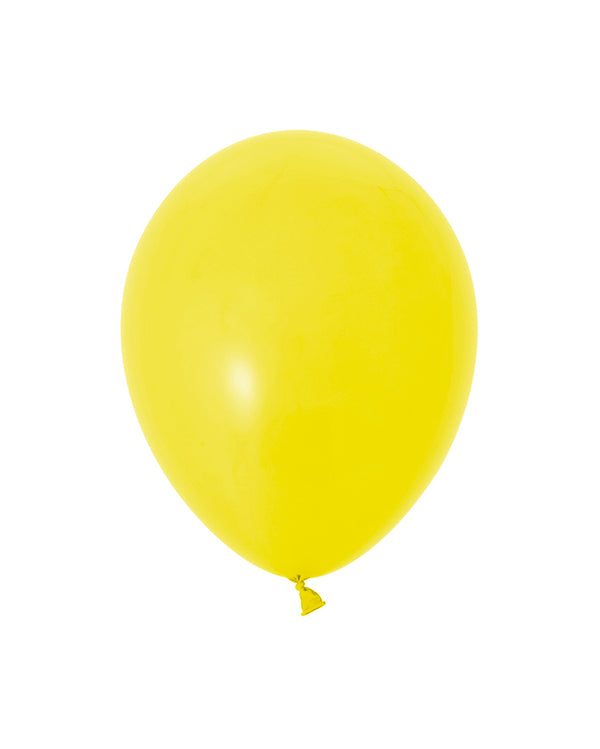 5 Flat Yellow Standard Balloons