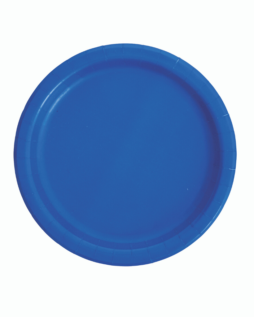 Large Cobalt Blue Paper Plates (NPC)