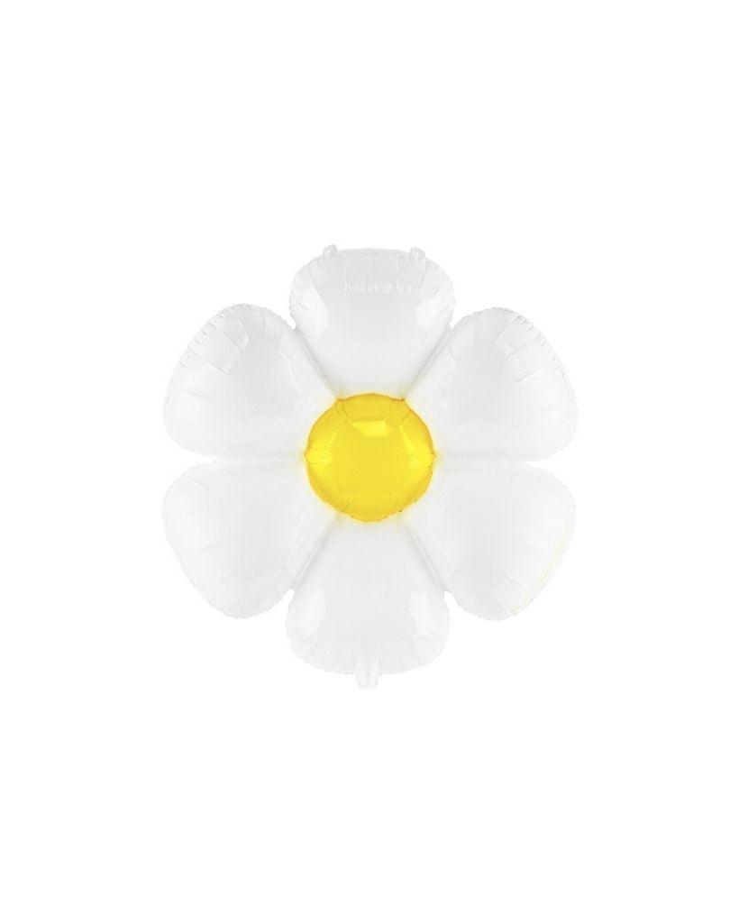 white daisy flower foil balloon