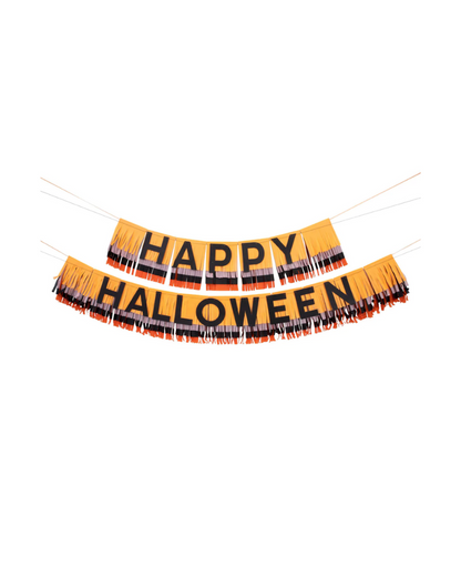 fringed happy halloween bunting