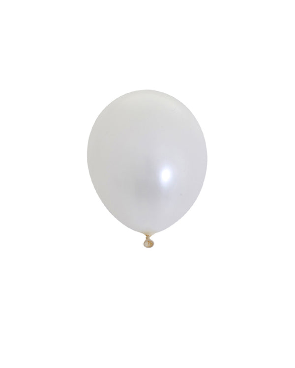 5 Flat Pearl White Mini Balloons