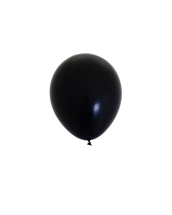 5 Flat Black Mini Balloons