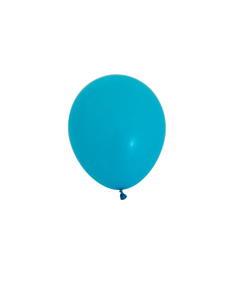 5 Flat Caribbean Blue Mini Balloons