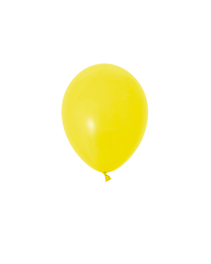 5 Flat Yellow Mini Balloons